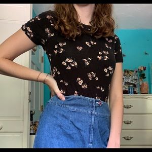 Black Floral Bodysuit